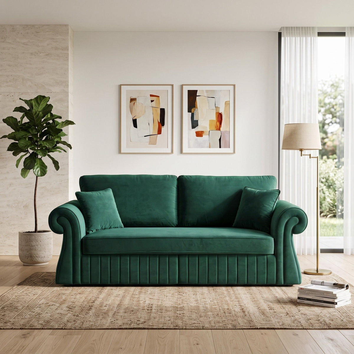 3 Seater Sofa With Pocket Coils And Foam Cushion, Removable Seat Home Essentials