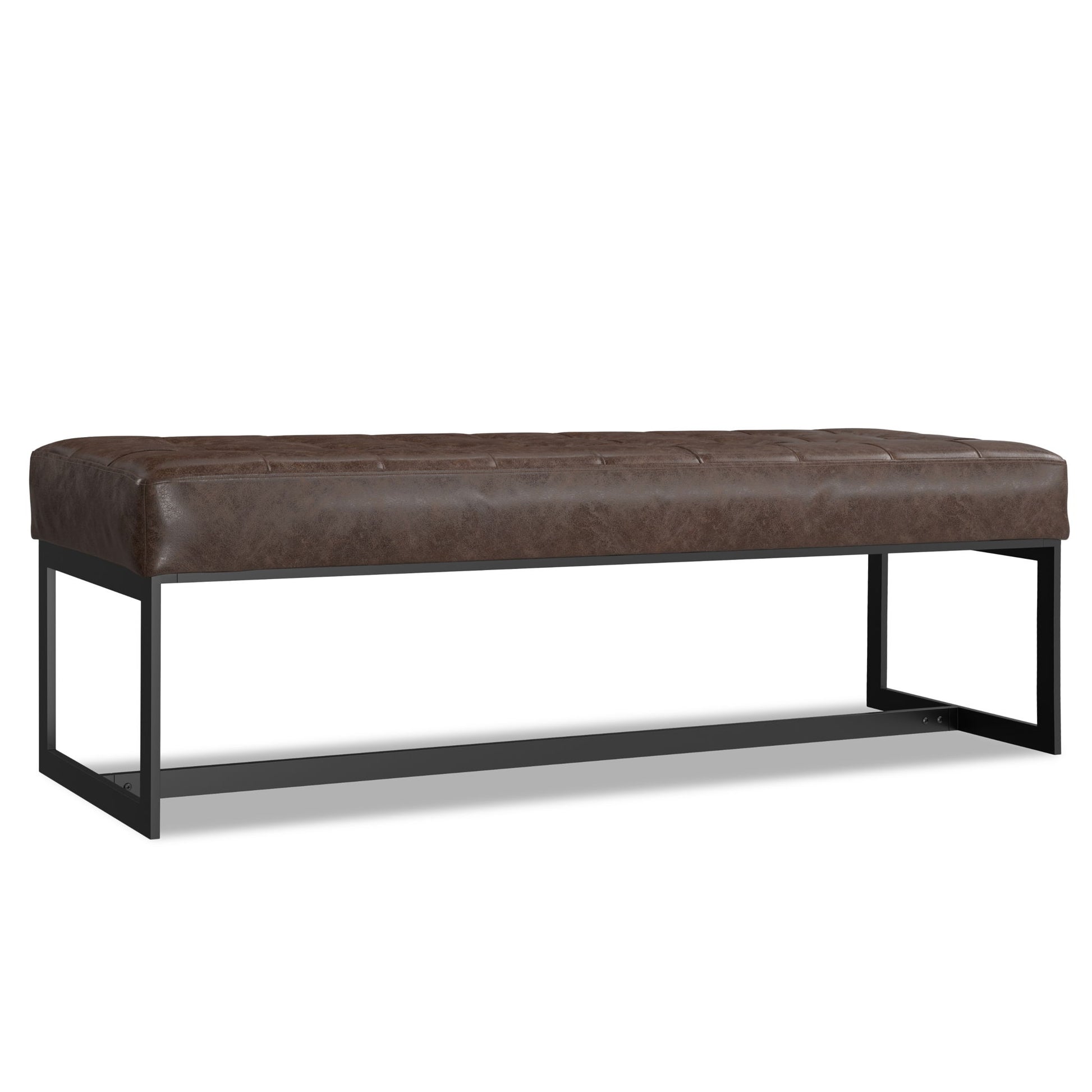 Penelope - Ottoman Bench With Genuine Leather Upholstery - Brown Simpli-Home