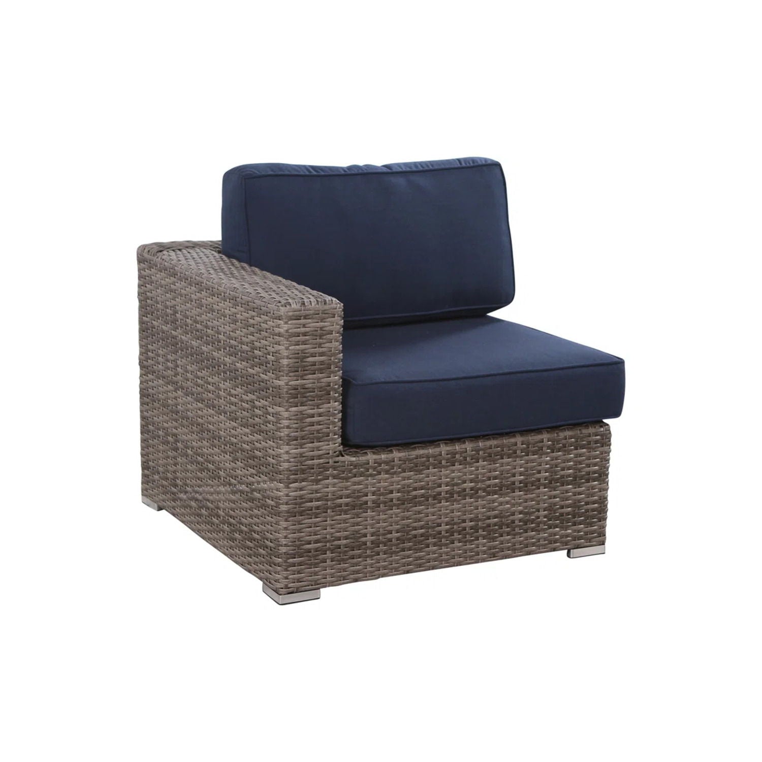 Right Left Sectional 1 Patio Chair With Cushions - Multicolor LSI Patio Furniture