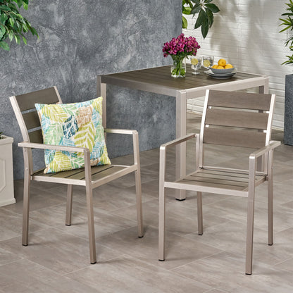 Dreamlan - Outdoor Aluminum Dining Chair (Set of 2) Noble House