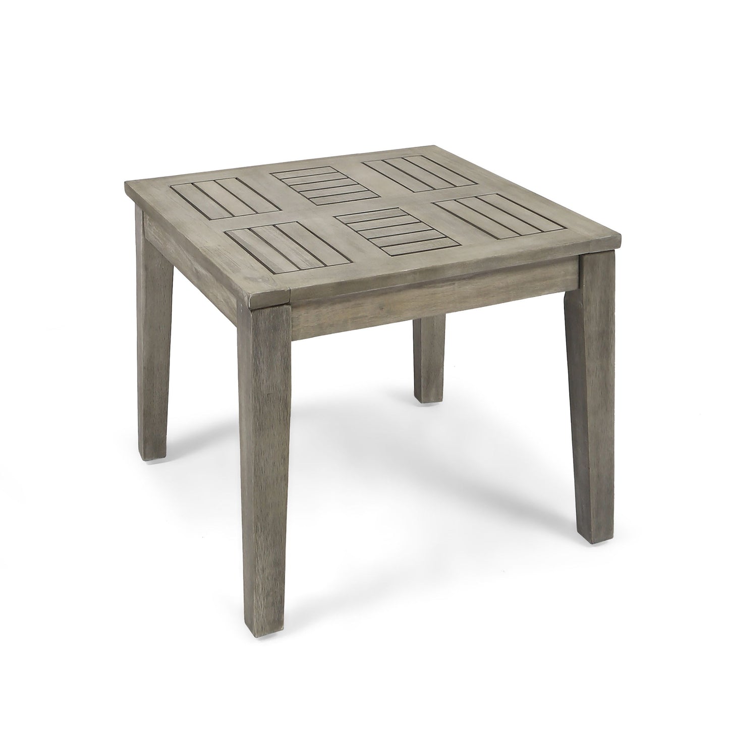 Dexterity - Outdoor Square Side Table With Wood Frame - Gray Noble House