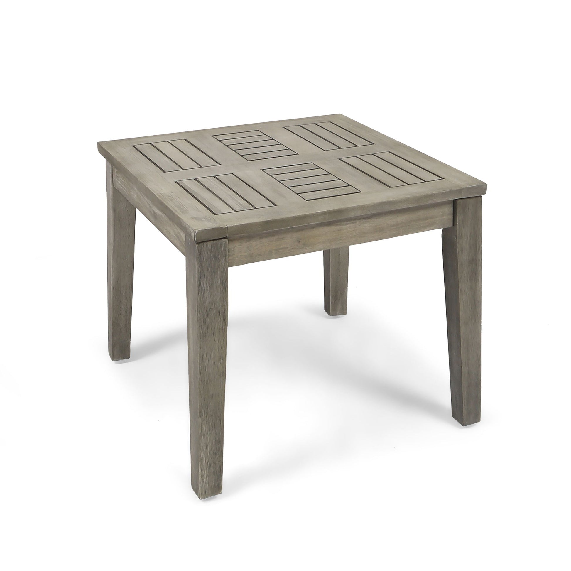 Dexterity - Outdoor Square Side Table With Wood Frame - Gray Noble House
