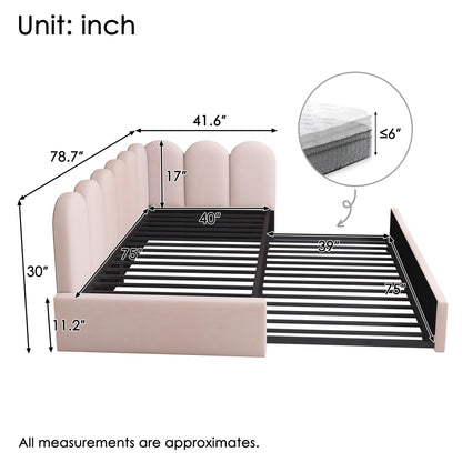 Upholstered Daybed With Metal Slatted Base Artistry At Home