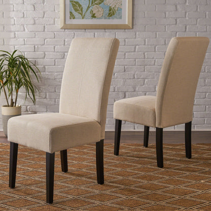 Upholstered Dining Chairs, Modern Fabric Dining Room Chair (Set of 2) - Beige Noble House