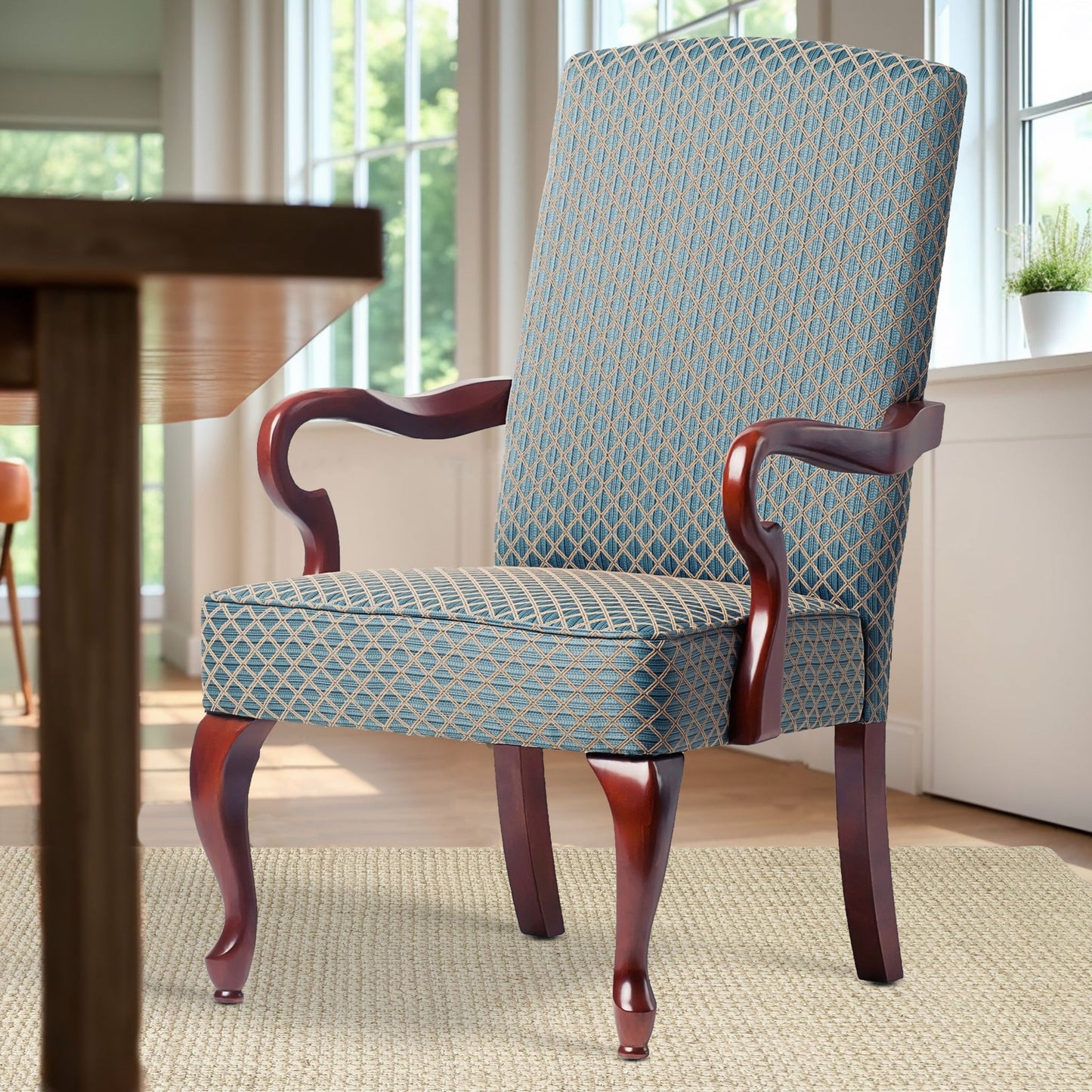 Delaney - Elegant Gooseneck Arm Chair With High Back Ridgecrest Home