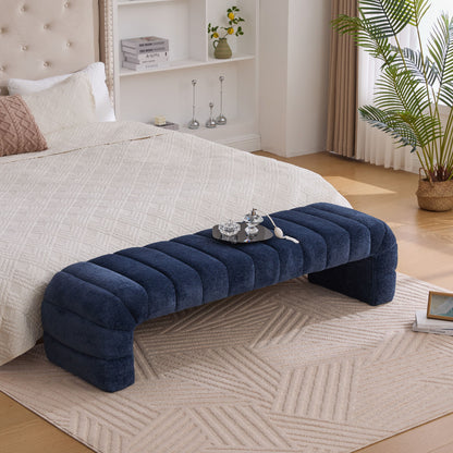 Modern Upholstered Armless Bed Bench With Channel Tufted Design - Snoozhouse