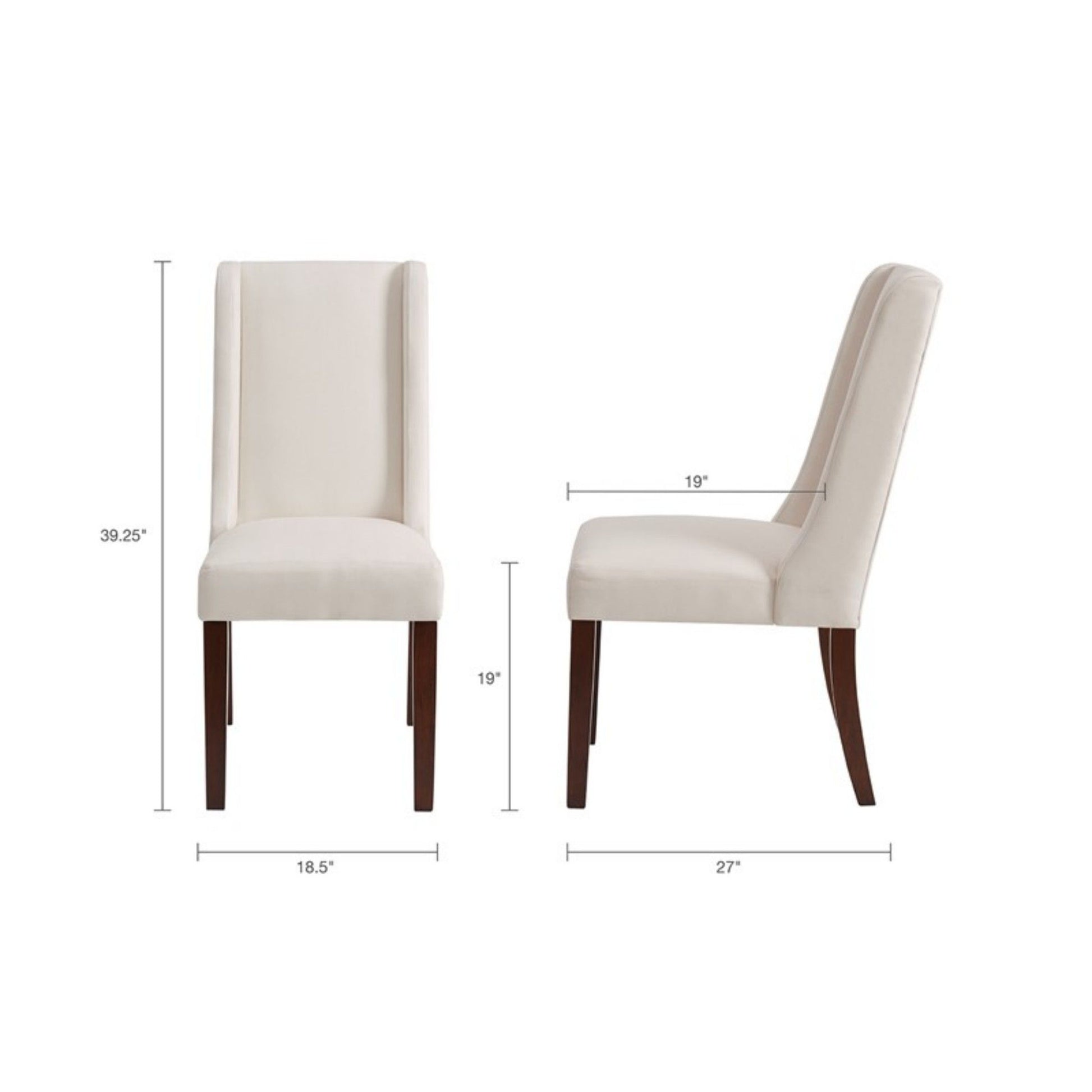 Brody - Wing Parson Dining Chair (Set of 2) - Cream JLA