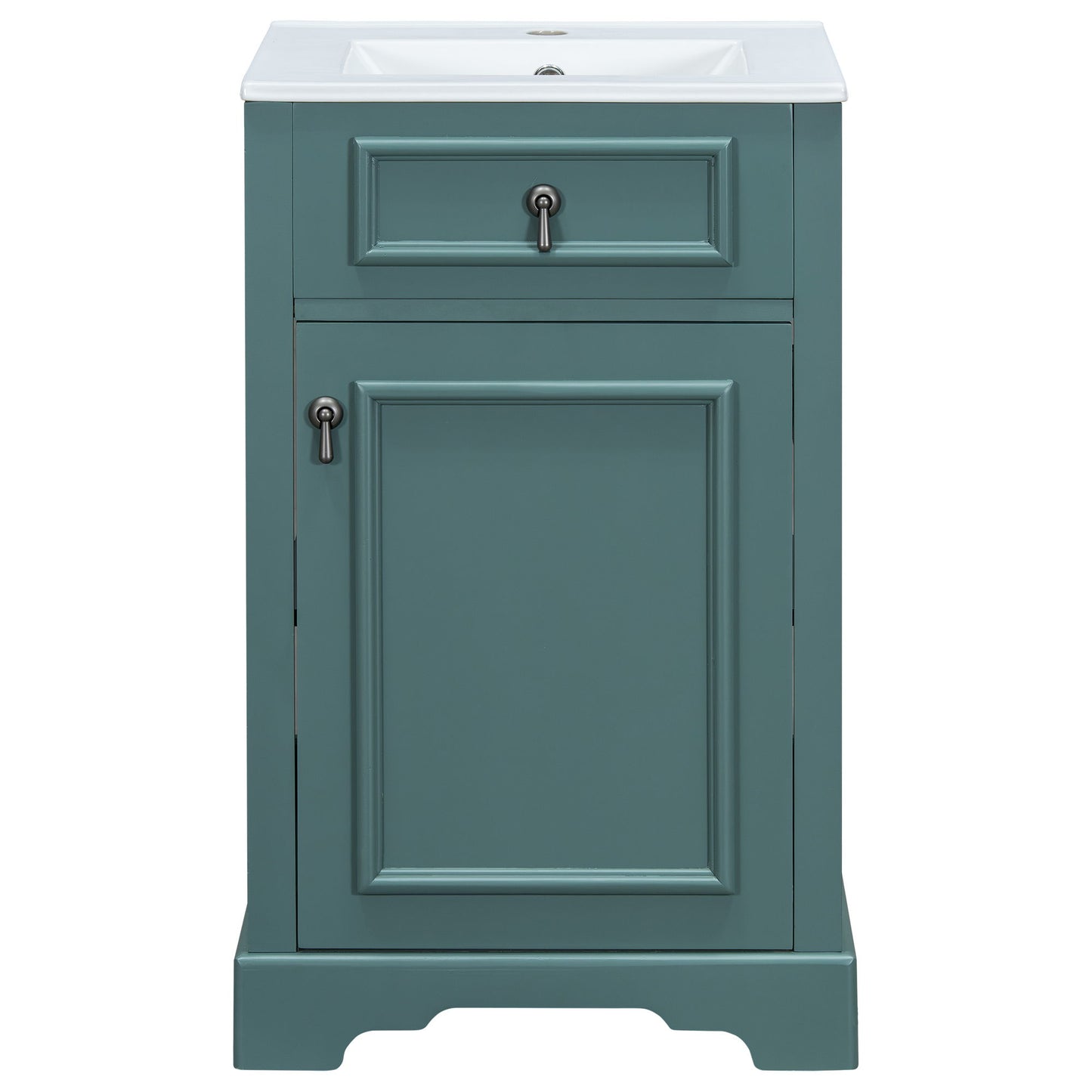 Elegant Bathroom Vanity With Ceramic Sink, Soft Close Door, Adjustable Shelf Hearth and Haven