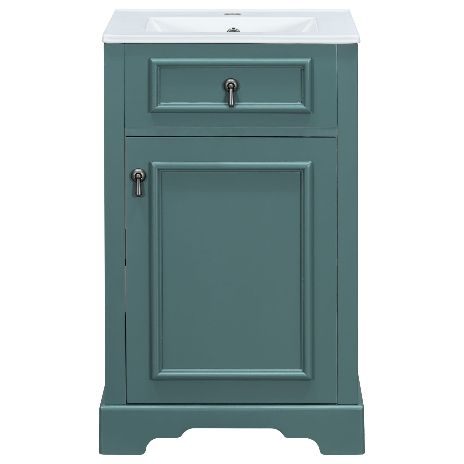 Elegant Bathroom Vanity With Ceramic Sink, Soft Close Door, Adjustable Shelf Hearth and Haven