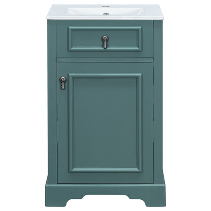 Elegant Bathroom Vanity With Ceramic Sink, Soft Close Door, Adjustable Shelf Hearth and Haven