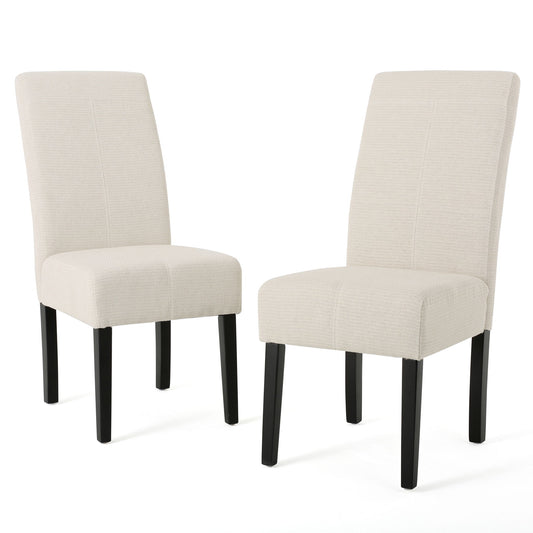 Upholstered Dining Chairs, Modern Fabric Dining Room Chair (Set of 2) - Beige Noble House