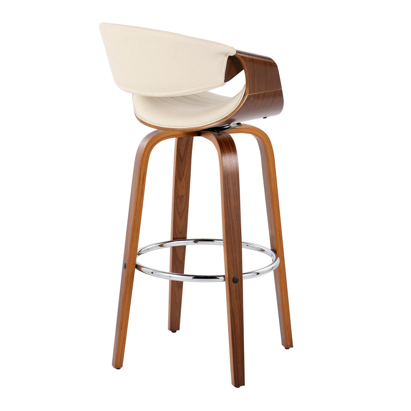 Symphony - Mid Century Modern Fixed Height Barstool With Swivel With Round Footrest (Set of 2) Lumi Source