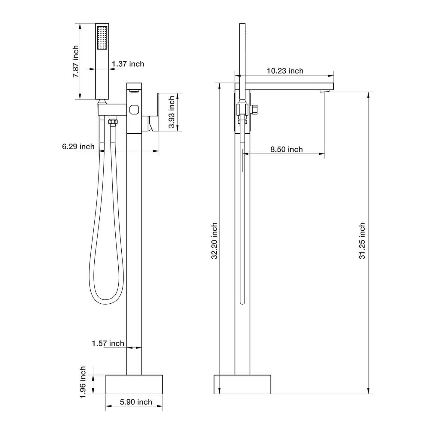 Freestanding Bathtub Faucet With Waterfall Tub Filler And Hand Shower Daily Nest