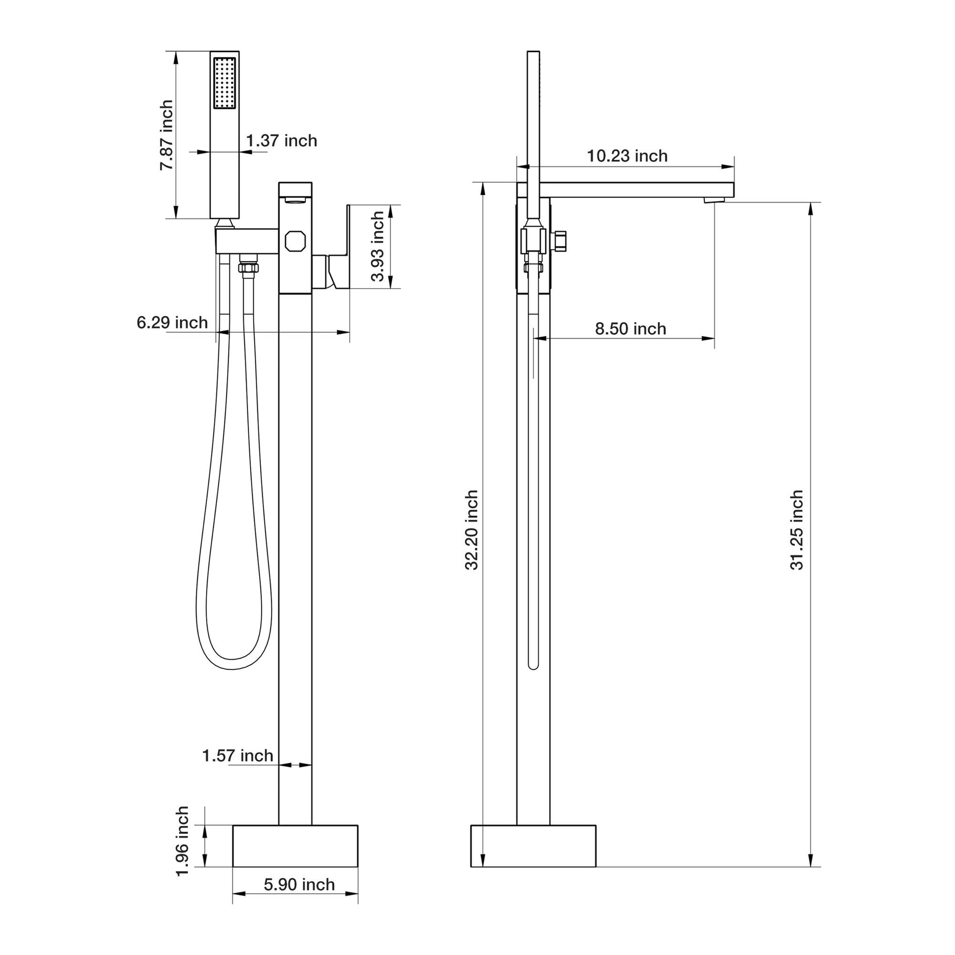 Freestanding Bathtub Faucet With Waterfall Tub Filler And Hand Shower Daily Nest