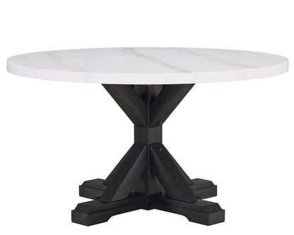 Varley - Genuine Marble Table - White & Charcoal Crown Mark