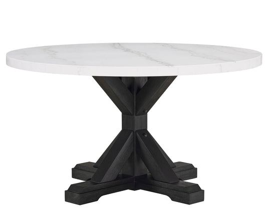 Varley - Genuine Marble Table - White & Charcoal Crown Mark