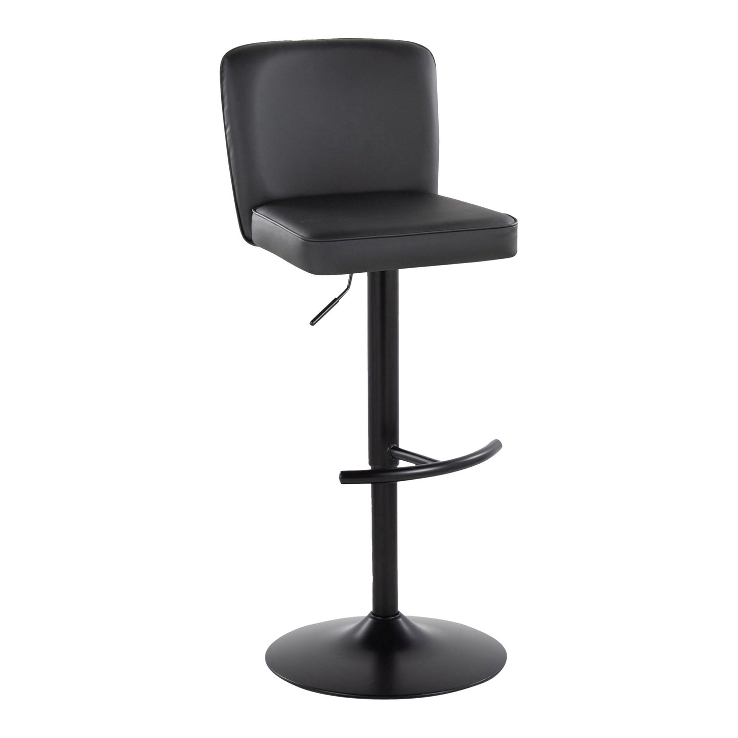 Henry - Contemporary Adjustable Barstool & Swivel With Rounded T Footrest (Set of 2) Lumi Source