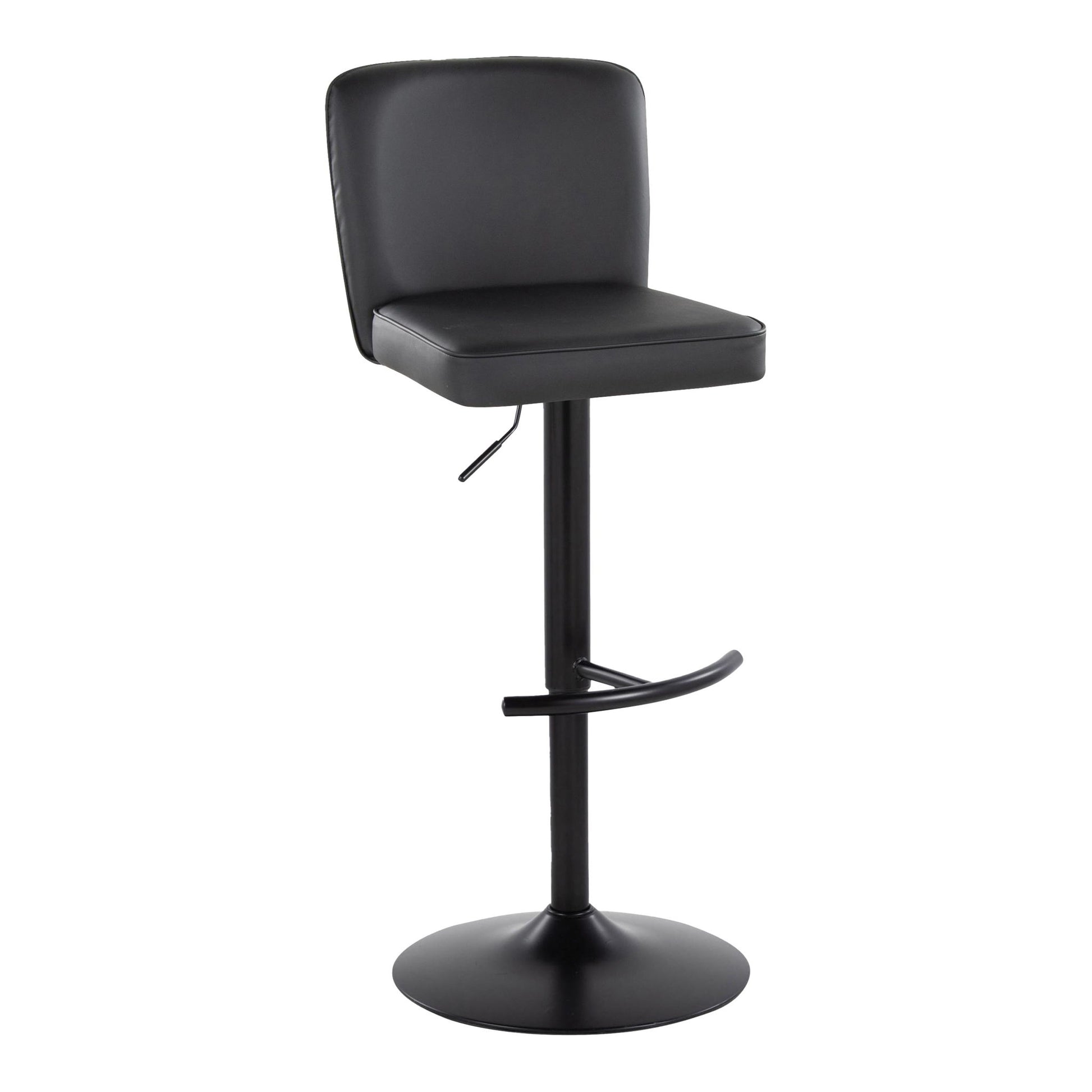 Henry - Contemporary Adjustable Barstool & Swivel With Rounded T Footrest (Set of 2) Lumi Source