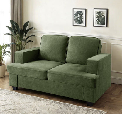 Modern Loveseat, Comfortable 2 Seater Couch With Deep Seating, Loose Back Cushions, Wide Arms US Pride