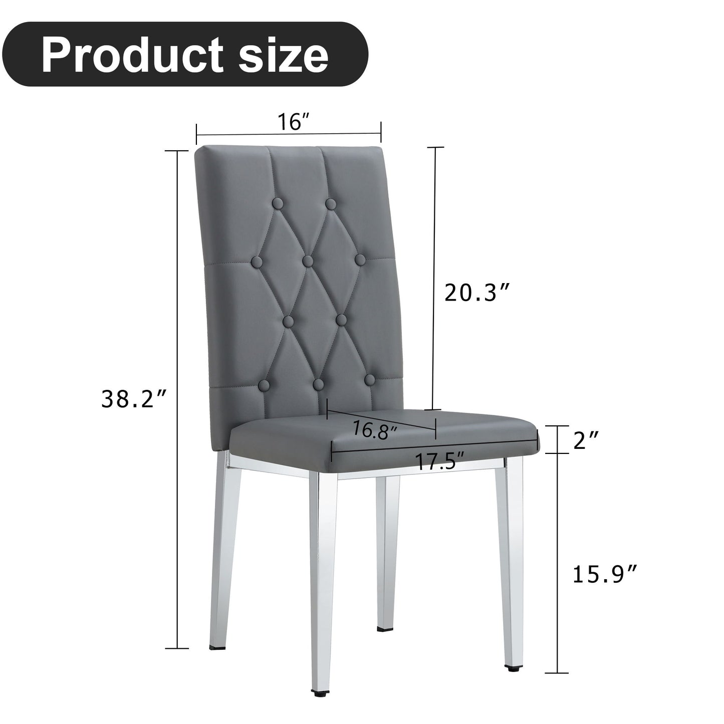 Vintage Style Armless Dining Chairs Set With Grid And Buckle Design Home Essentials