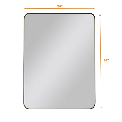 Wall Mirror Rectangular Mirror Metal Framed Mirror Vanity Mirror Dressing Mirror, For Bathroom, Living Room, Bedroom Daily Nest