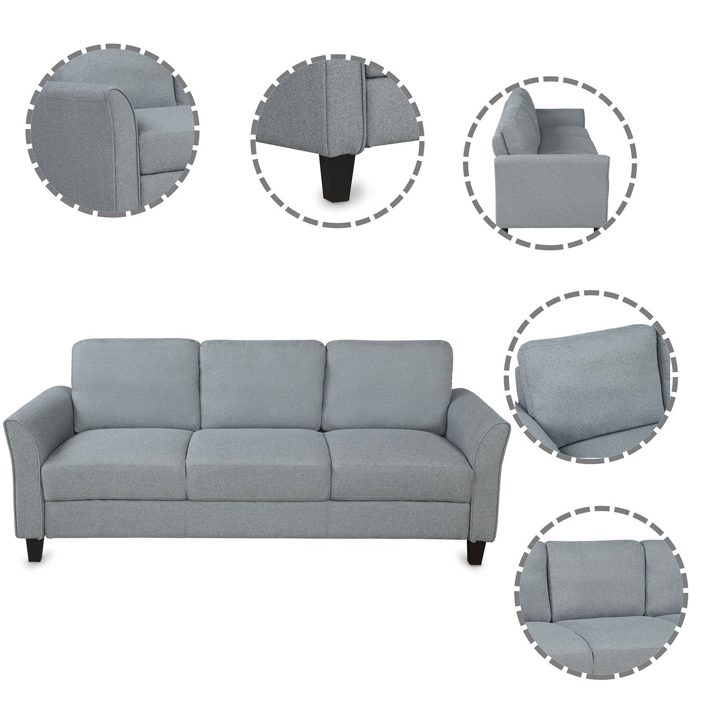 Living Room Furniture Loveseat Sofa And 3 Seat Sofa