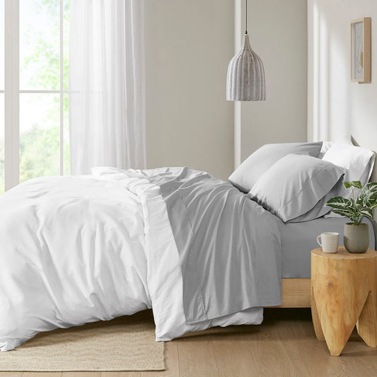 King Peached Percale Sheet Set - Gray