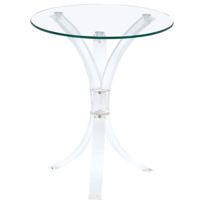 Laning - Round Glass Top Acrylic Side Table - Clear CoasterEveryday