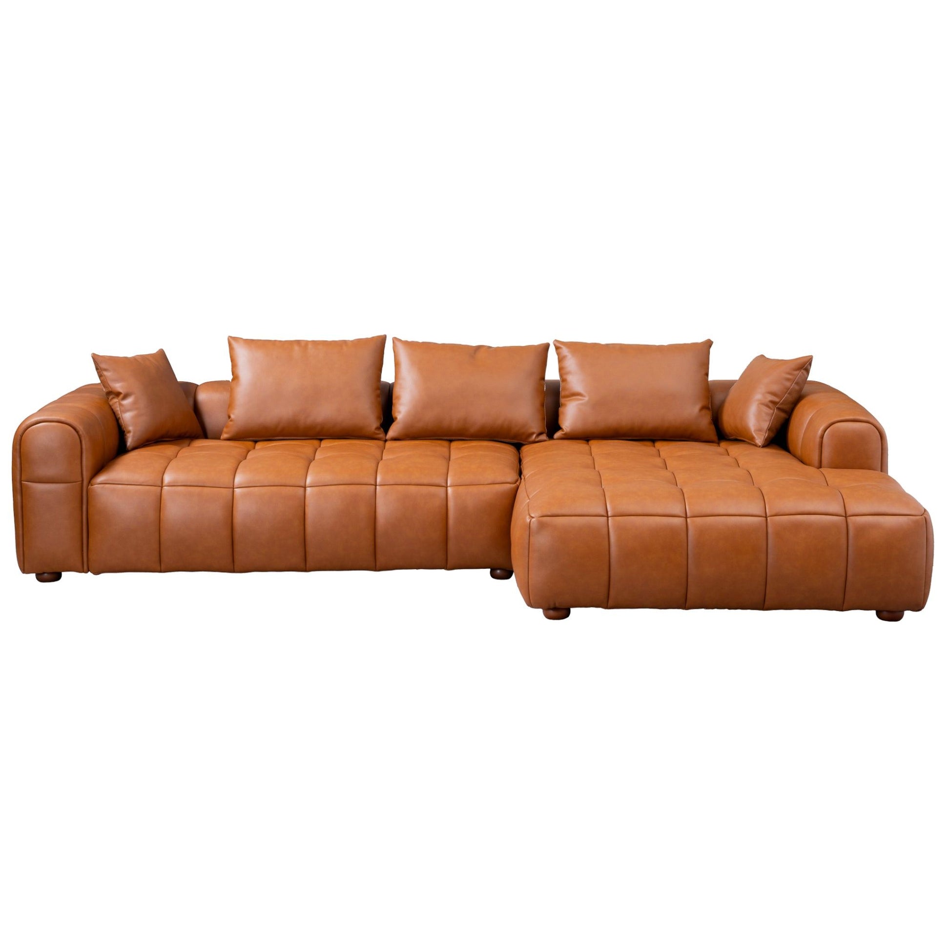 Clark - Sectional Right Sofa - Cognac Ashcroft Furniture