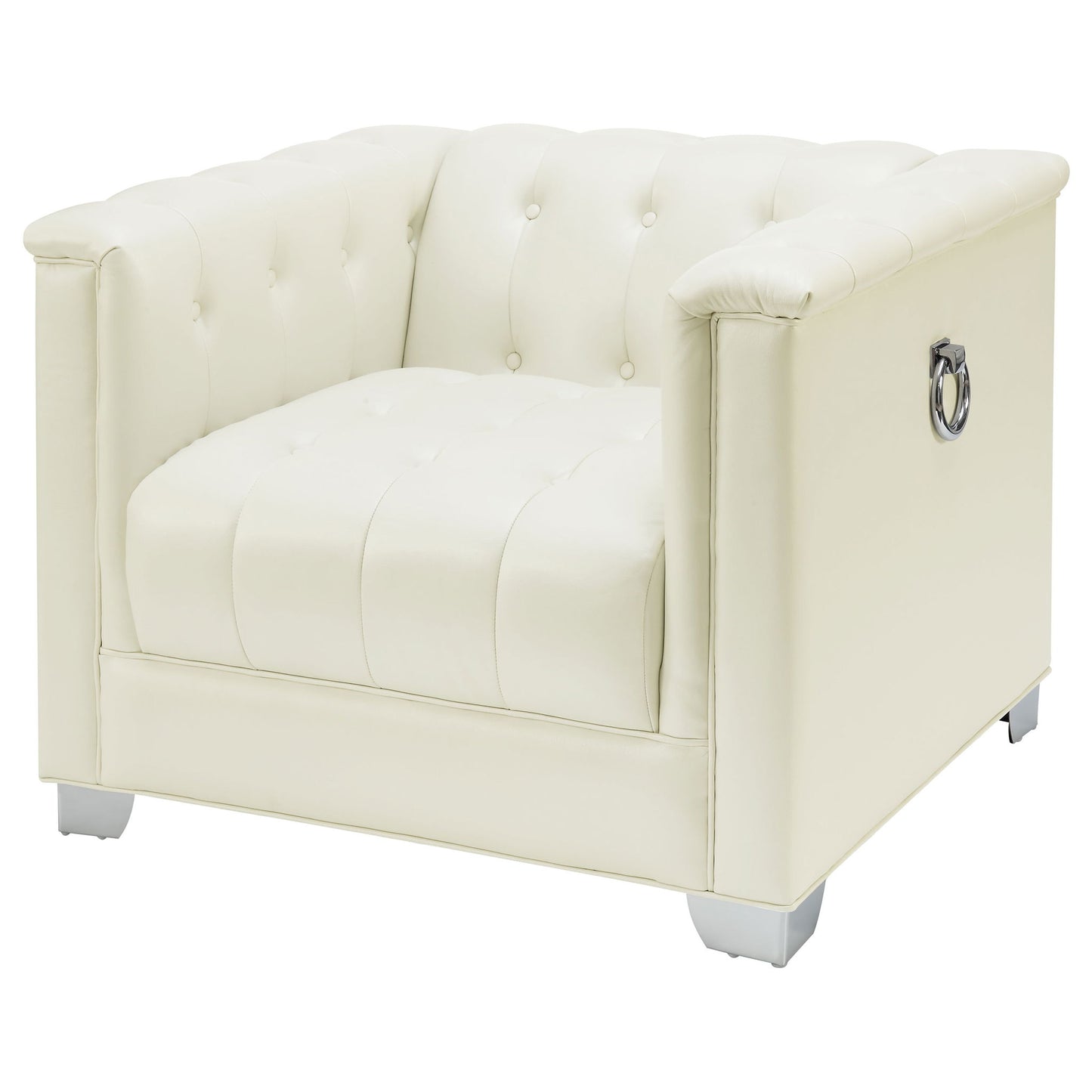 Earline - Upholstered Track Arm Accent Chair - White Furniture Max