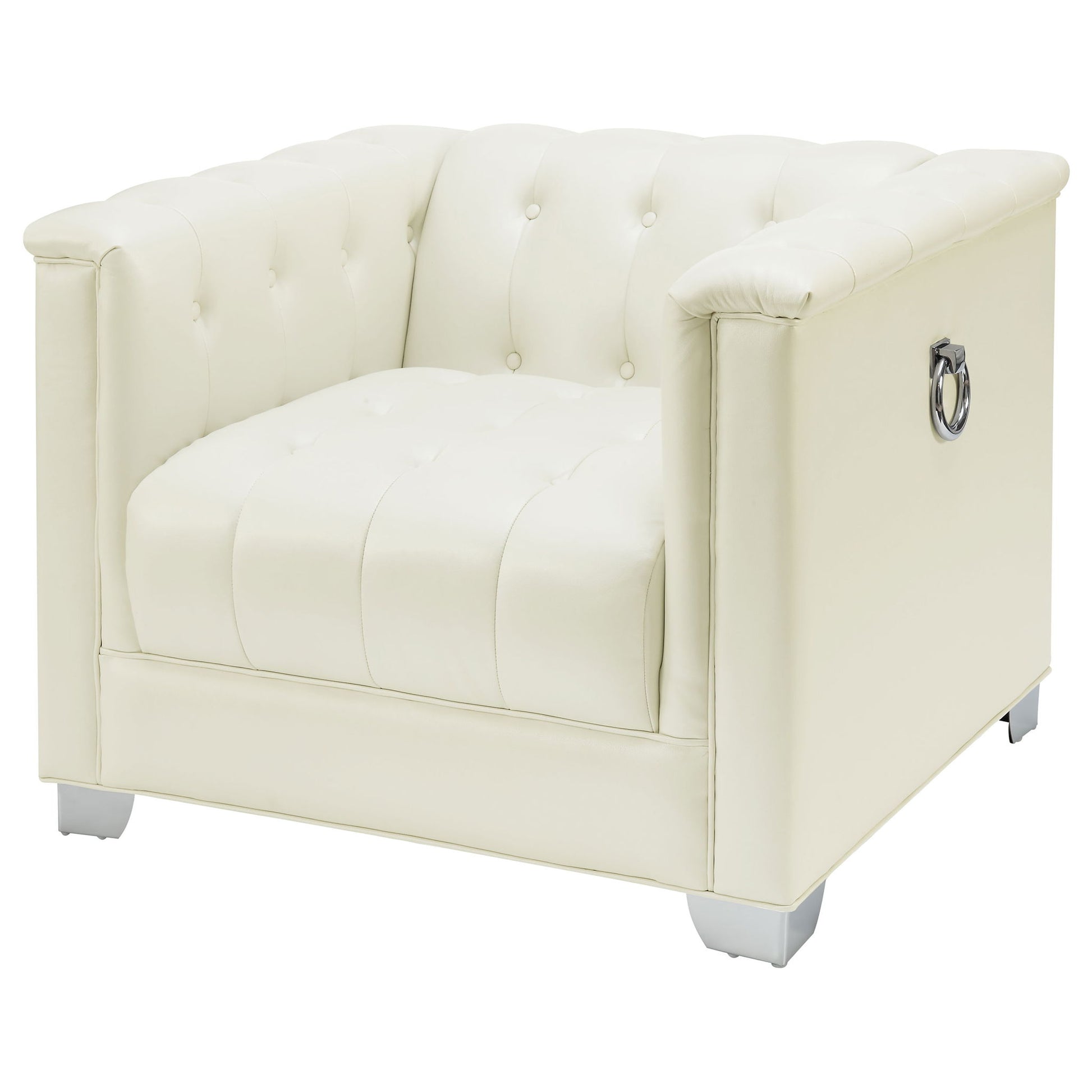 Earline - Upholstered Track Arm Accent Chair - White Furniture Max