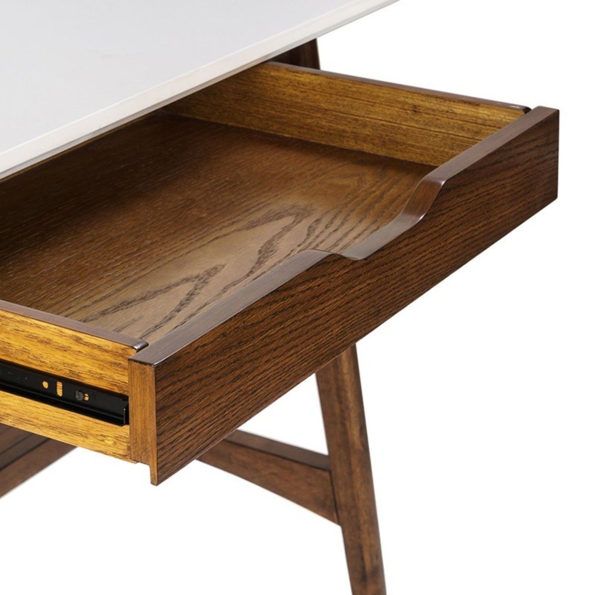 Parker - Desk With Storage Shelf - Off White / Pecan JLA