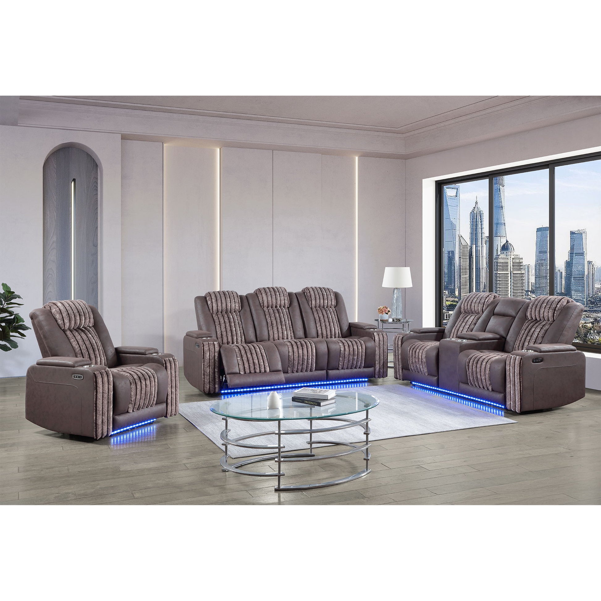 Duran - Power Reclining Set With Power Headrest Global Furniture USA