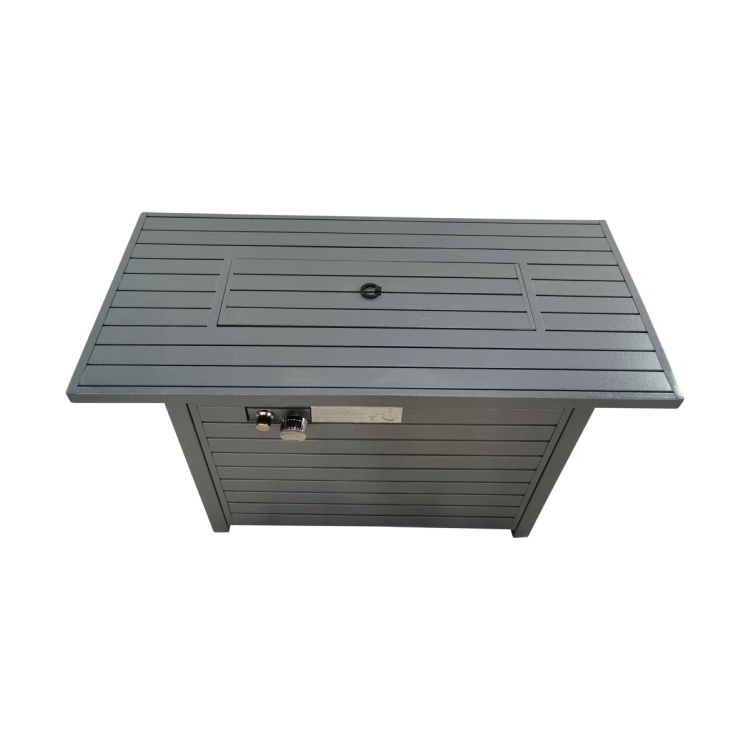 Propane Outdoor Fire Pit Table With Lid - Gray LSI Patio Furniture
