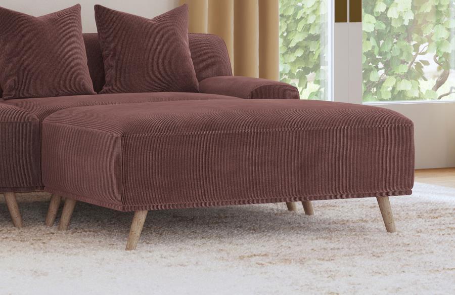 Elizabeth - Corduroy Upholstered Ottoman - Wine Red Coaster Fine Furniture