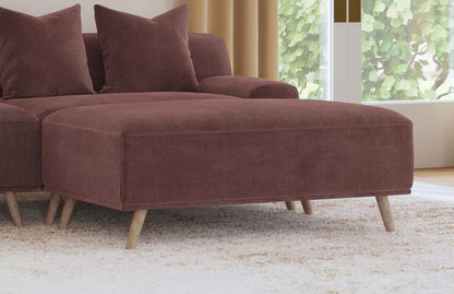 Elizabeth - Corduroy Upholstered Ottoman - Wine Red Coaster Fine Furniture