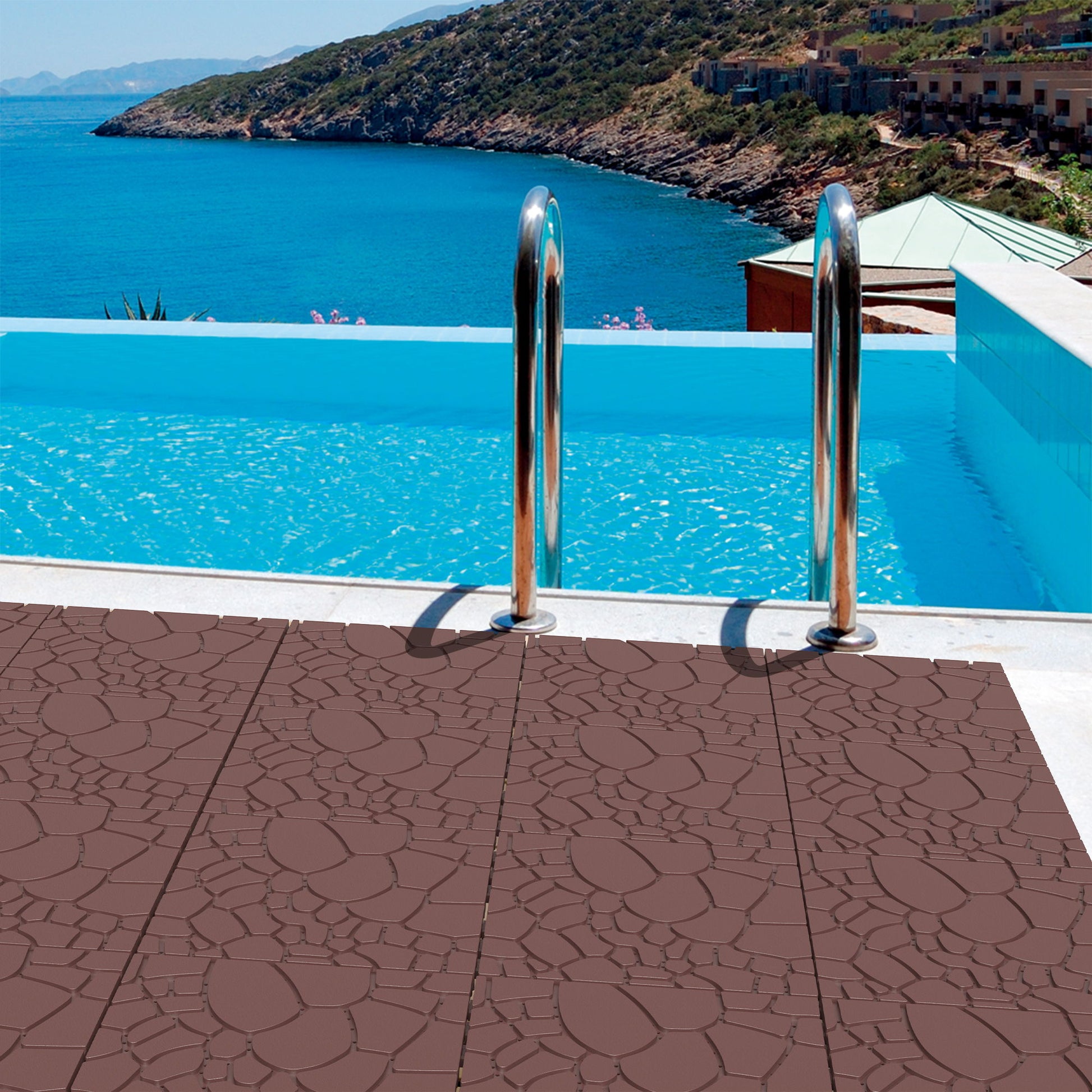 Stone Texture Patio Deck Tiles, Diy Module Interlocking Decking Floor Tiles Daily Nest