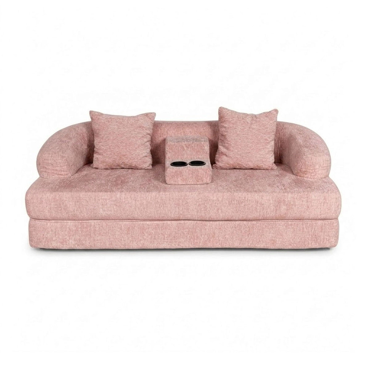 2 In 1 Convertible Sleeper Sofa Bed With Cup Holders Home Essentials