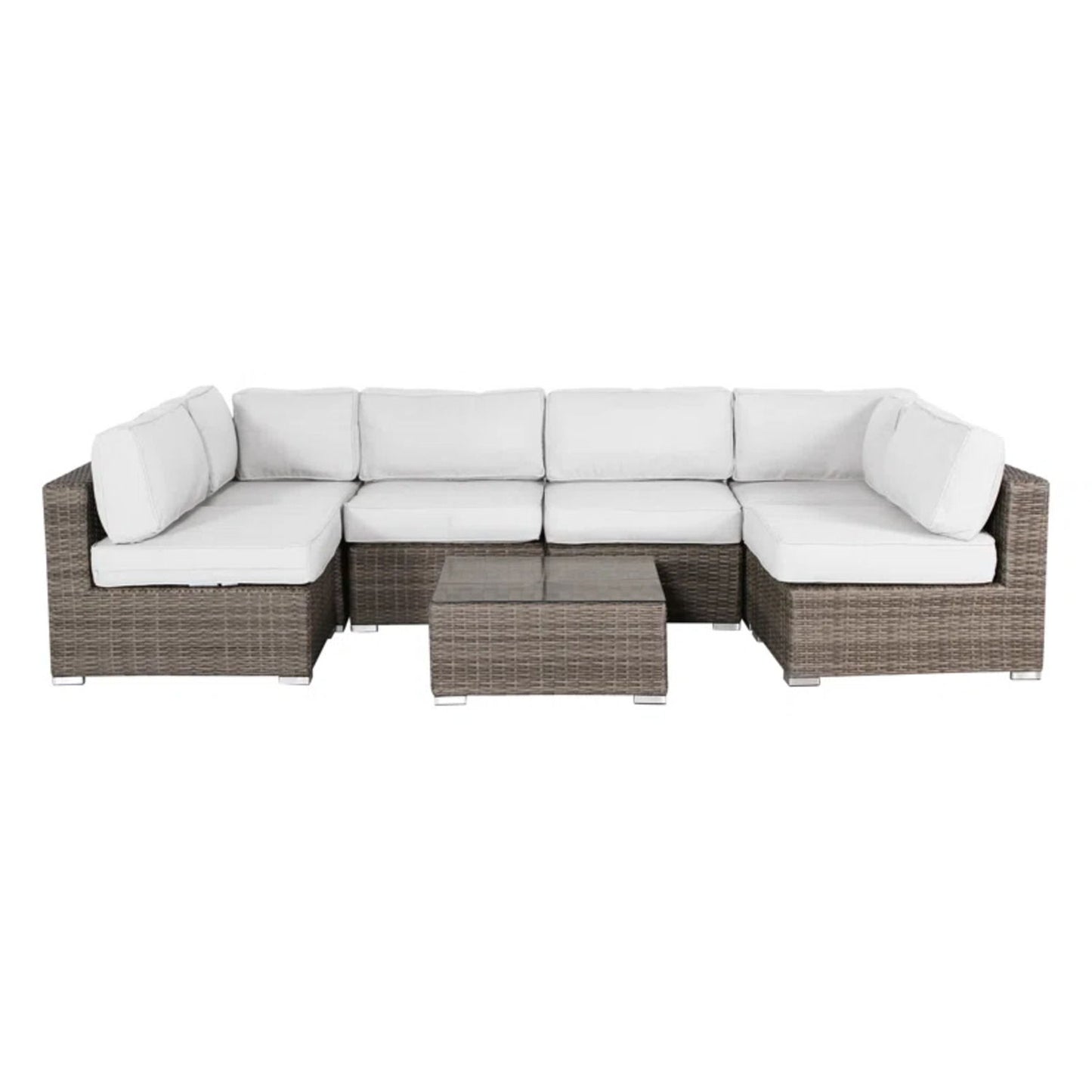 Seating Set With Cushions Handcrafted Wicker Design LSI Patio Furniture