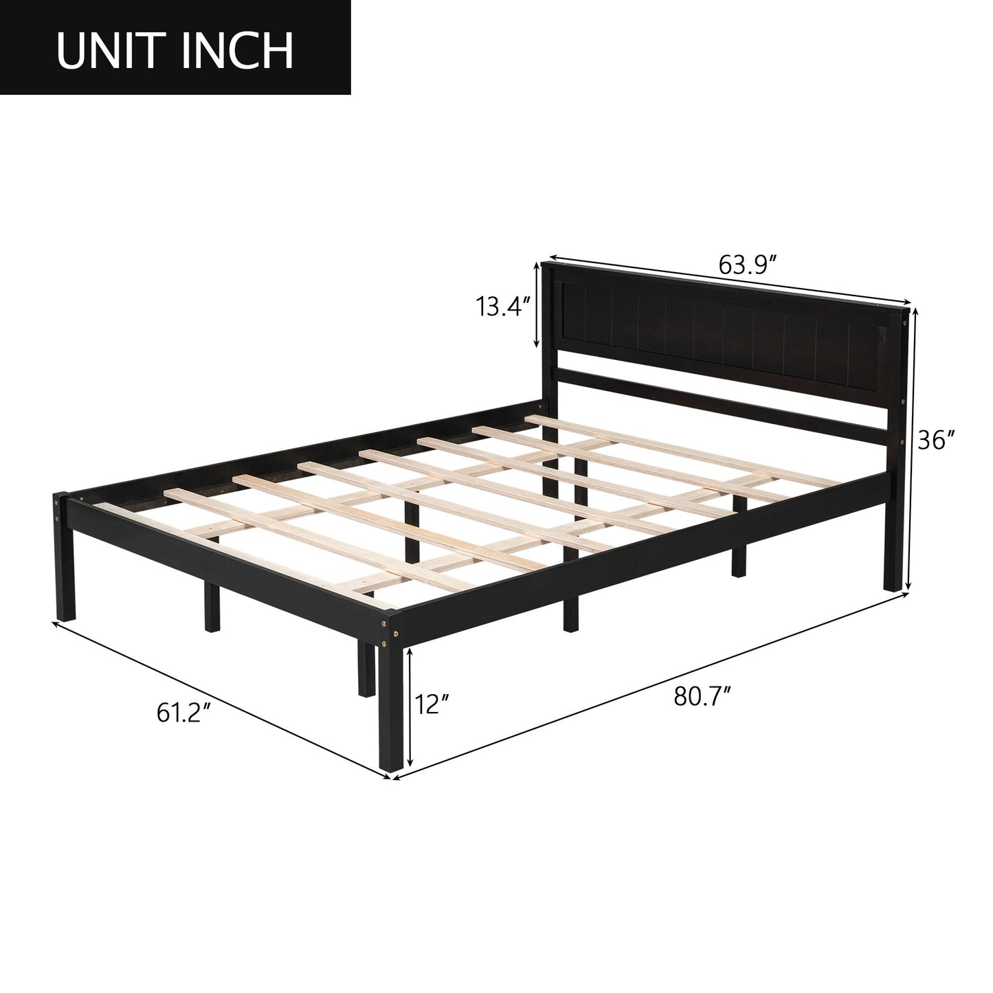 Platform Bed Frame With Headboard Hearth and Haven