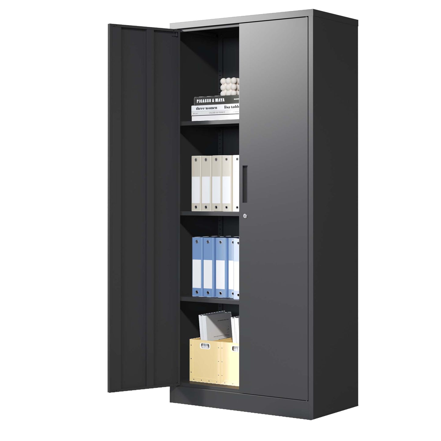 Heavy Metal Garage Storage Cabinet With Locking Doors, Steel, Adjustable Shelves Daily Nest
