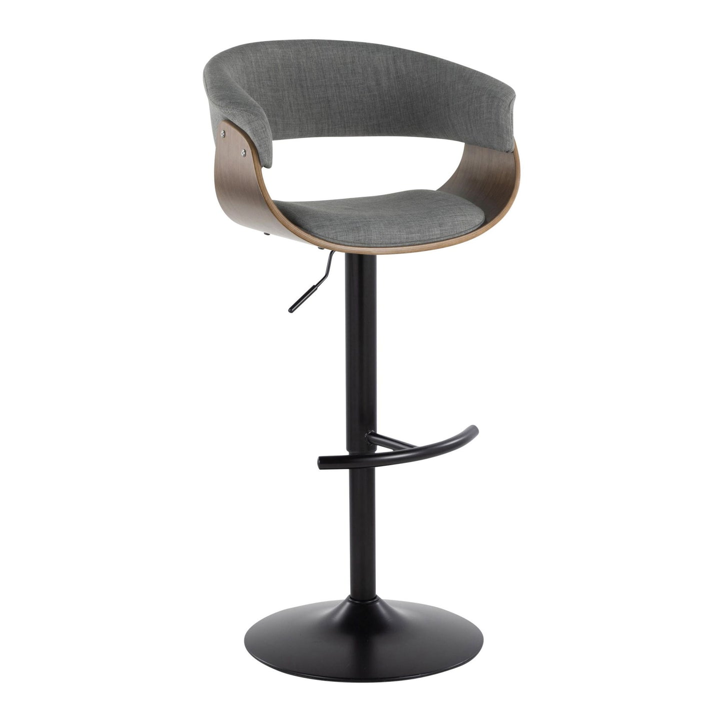 Vintage Mod - Mid Century Modern Adjustable Height Barstool With Swivel & Rounded T Footrest (Set of 2) Lumi Source