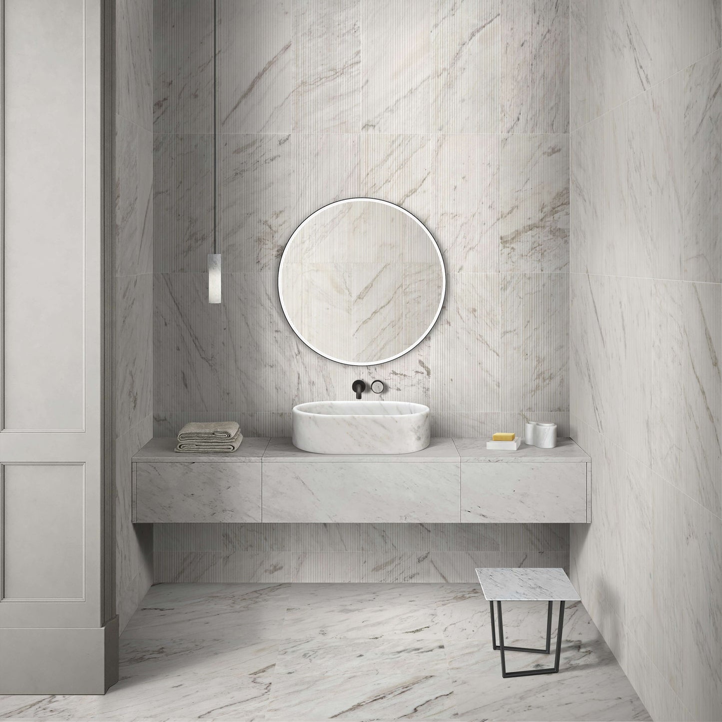 Bathroom Vessel Sink, Semi Polished Surface Daily Nest