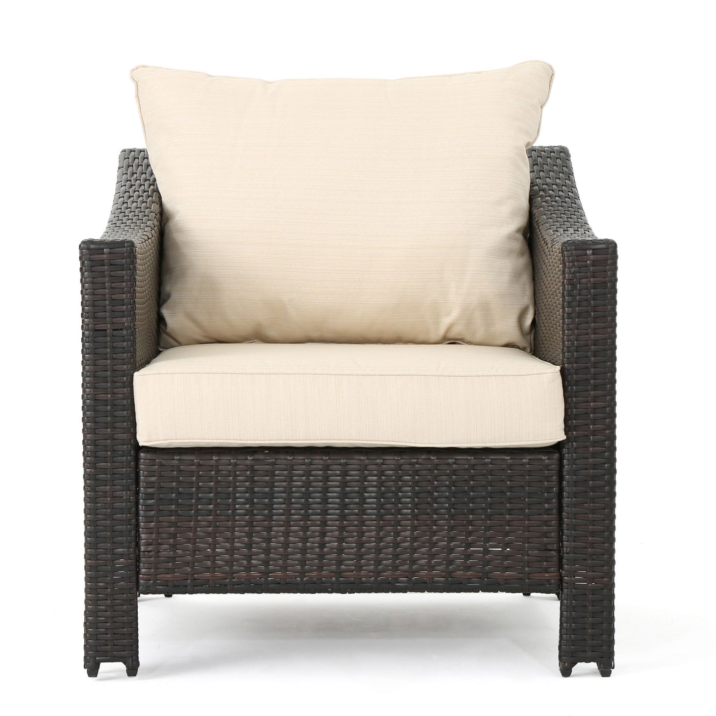 Antibes - 4 Pieces Wicker Chat Set - Brown / Beige Noble House