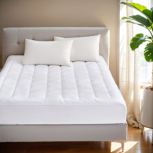 Cloud Soft - Overfilled Hypoallergenic Waterproof Mattress Pad - White Madison Park