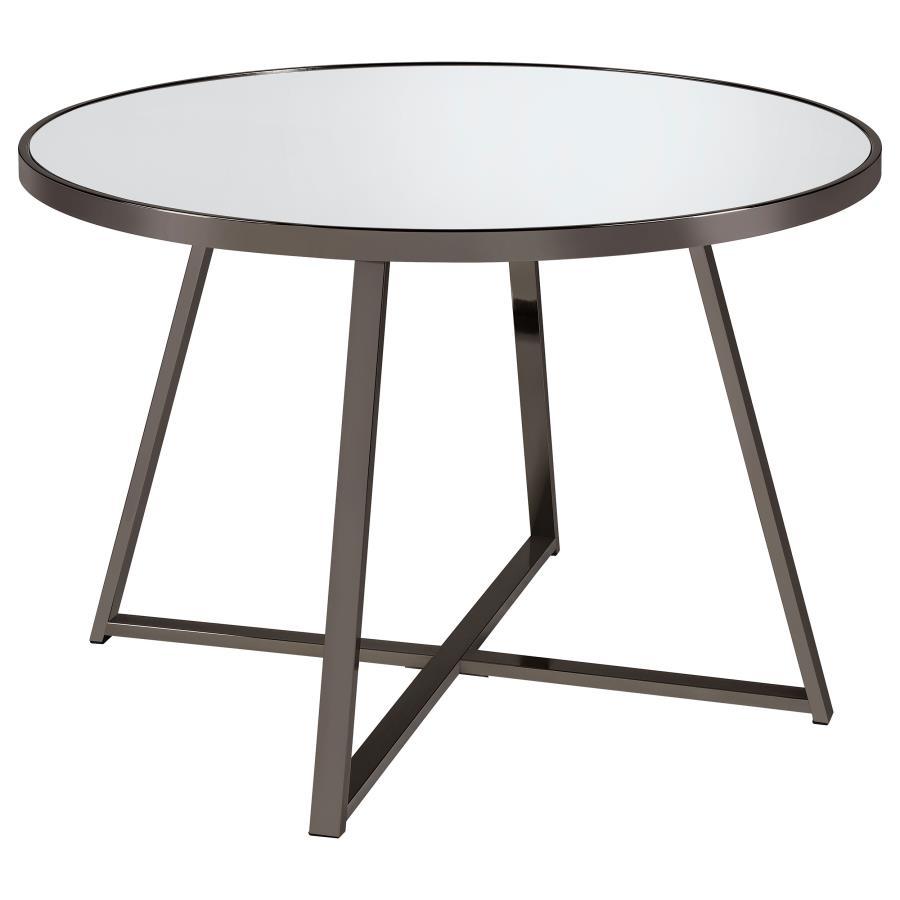 Jillian - 5 Piece Round Mirror Top Dining Set - Black Nickel CoasterEveryday