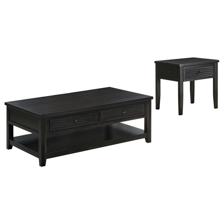 Concord - Coffee And End Table Set Distressed Coaster Fine Furniture