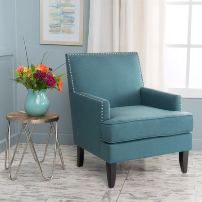 Serenada - Upholstered Fabric Club Chair With Nailhead Trim And Tapered Birch Legs Noble House
