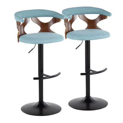 Gardenia - Contemporary Adjustable Barstool, Swivel With Rounded T Footrest (Set of 2) Lumi Source