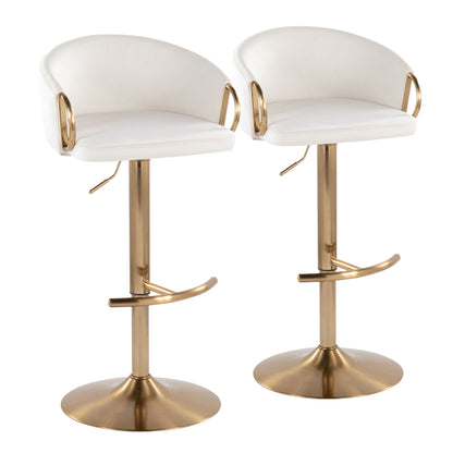 Claire - Contemporary / Glam Adjustable Bar Stool (Set of 2) Lumi Source